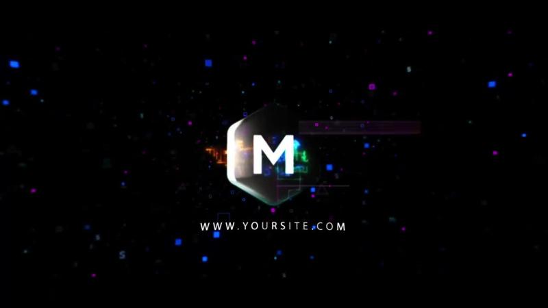 像素粒子特效AI片头LOGO动画AE模板
