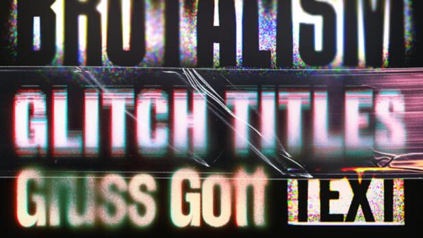 Glitch故障文字特效视频标题文字AE模板
