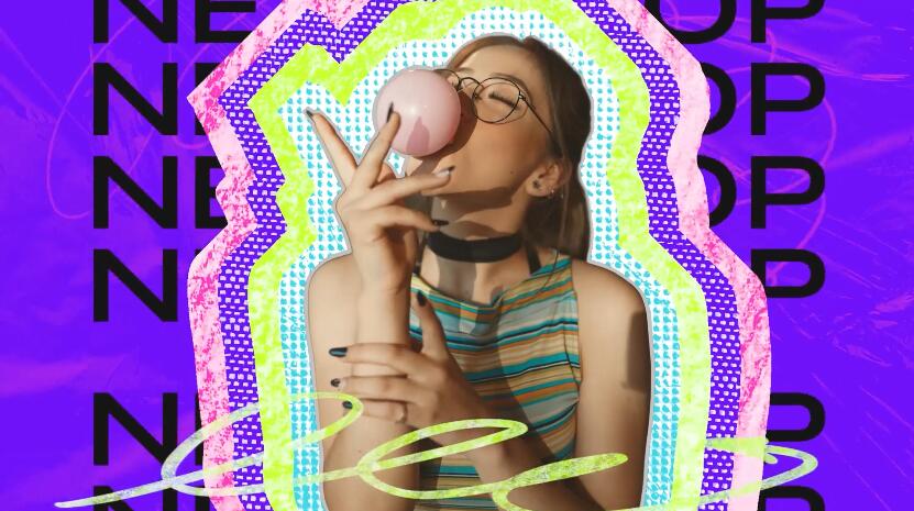 纸张艺术素描混合纹理开场介绍视频模板